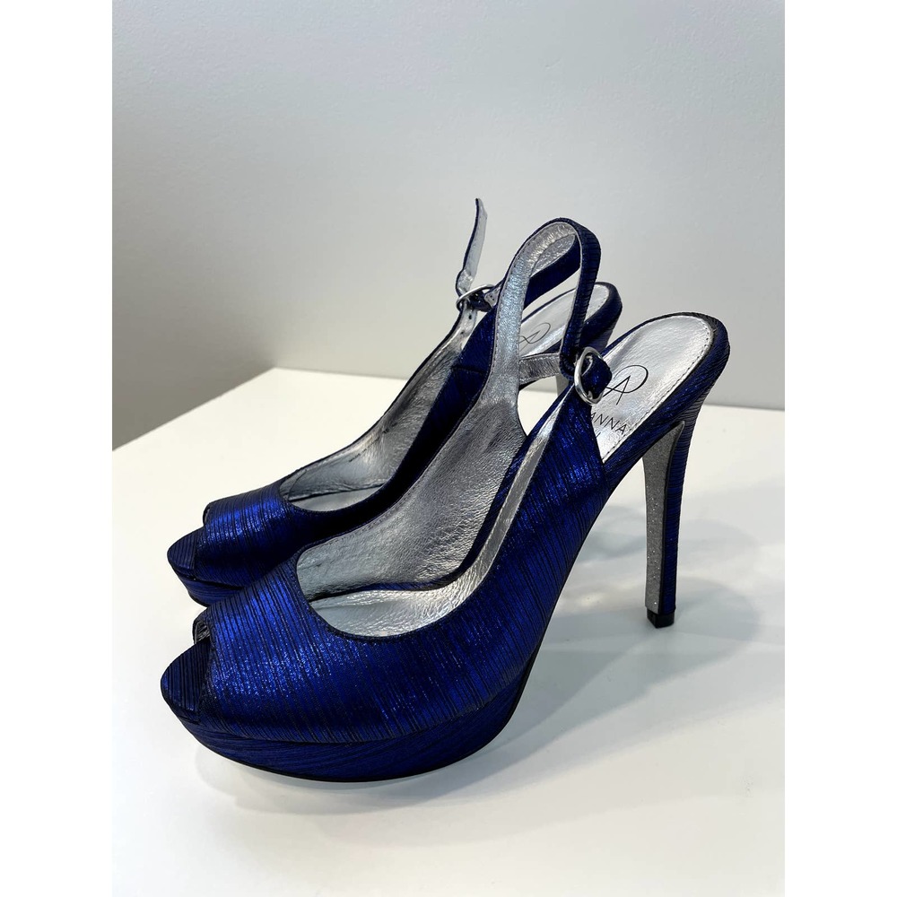 Adrianna Papell Blue and Silver Heels